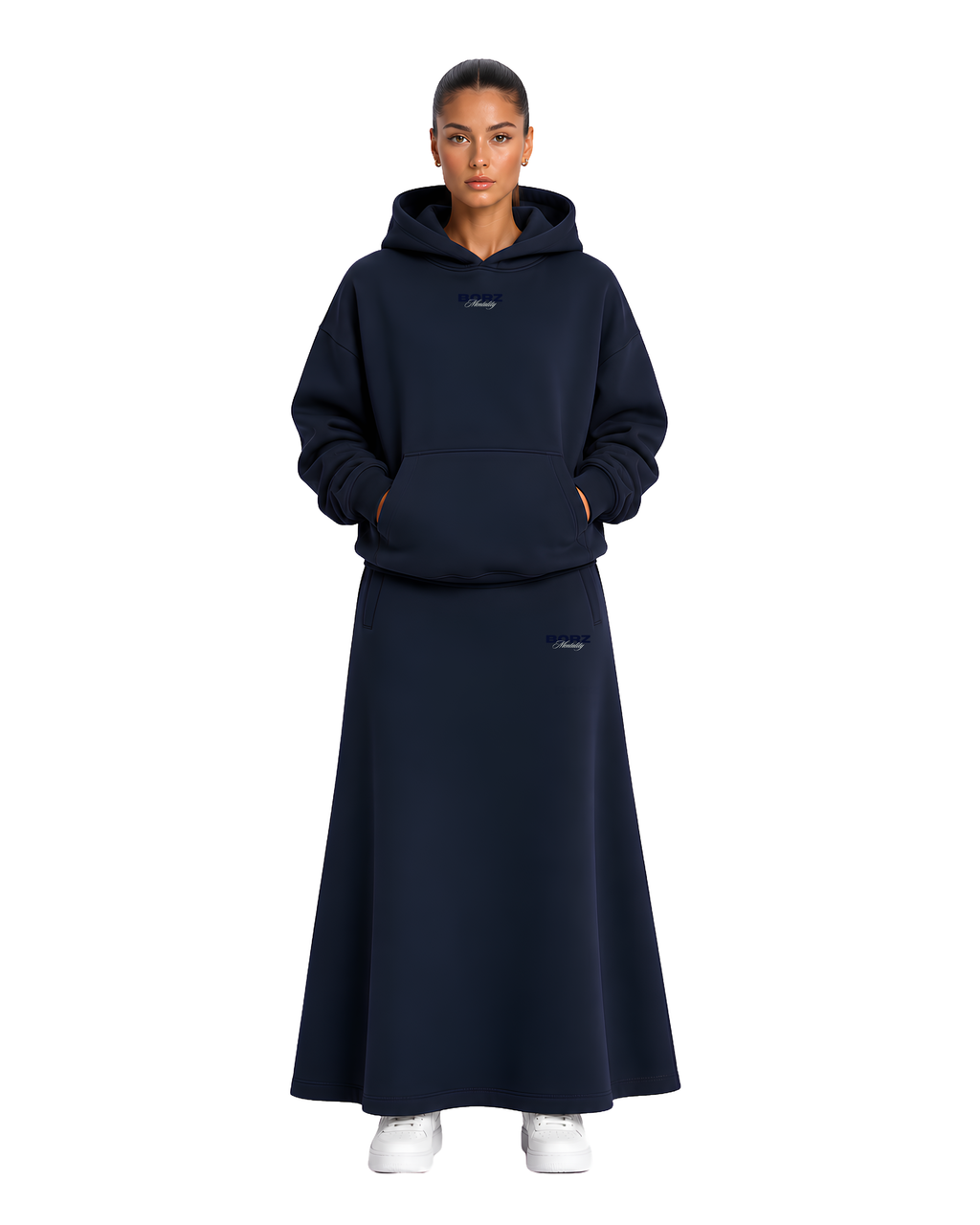 The Borz Mentality Tracksuit (skirt) - navy blue