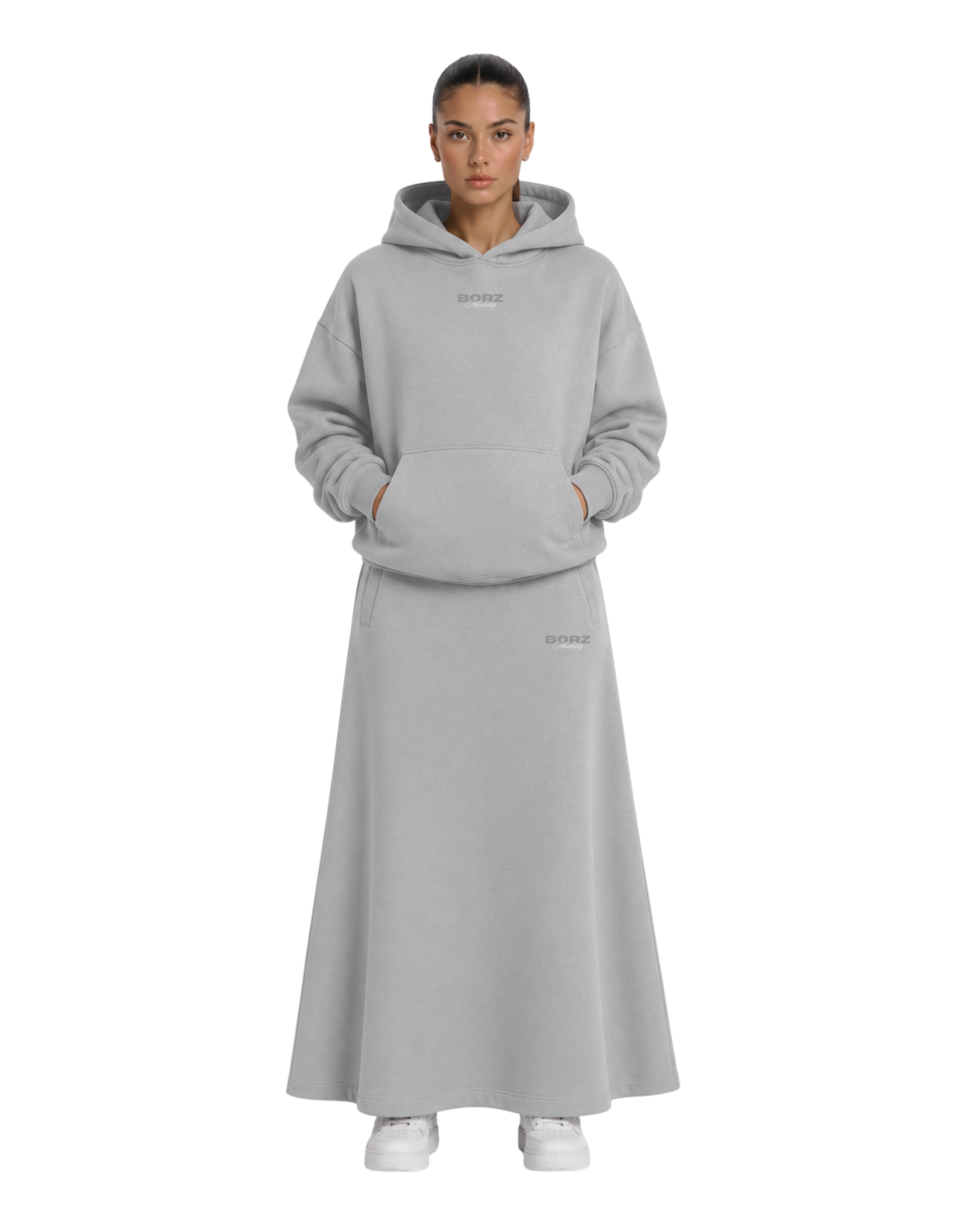 The Borz Mentality Tracksuit (skirt) - gray