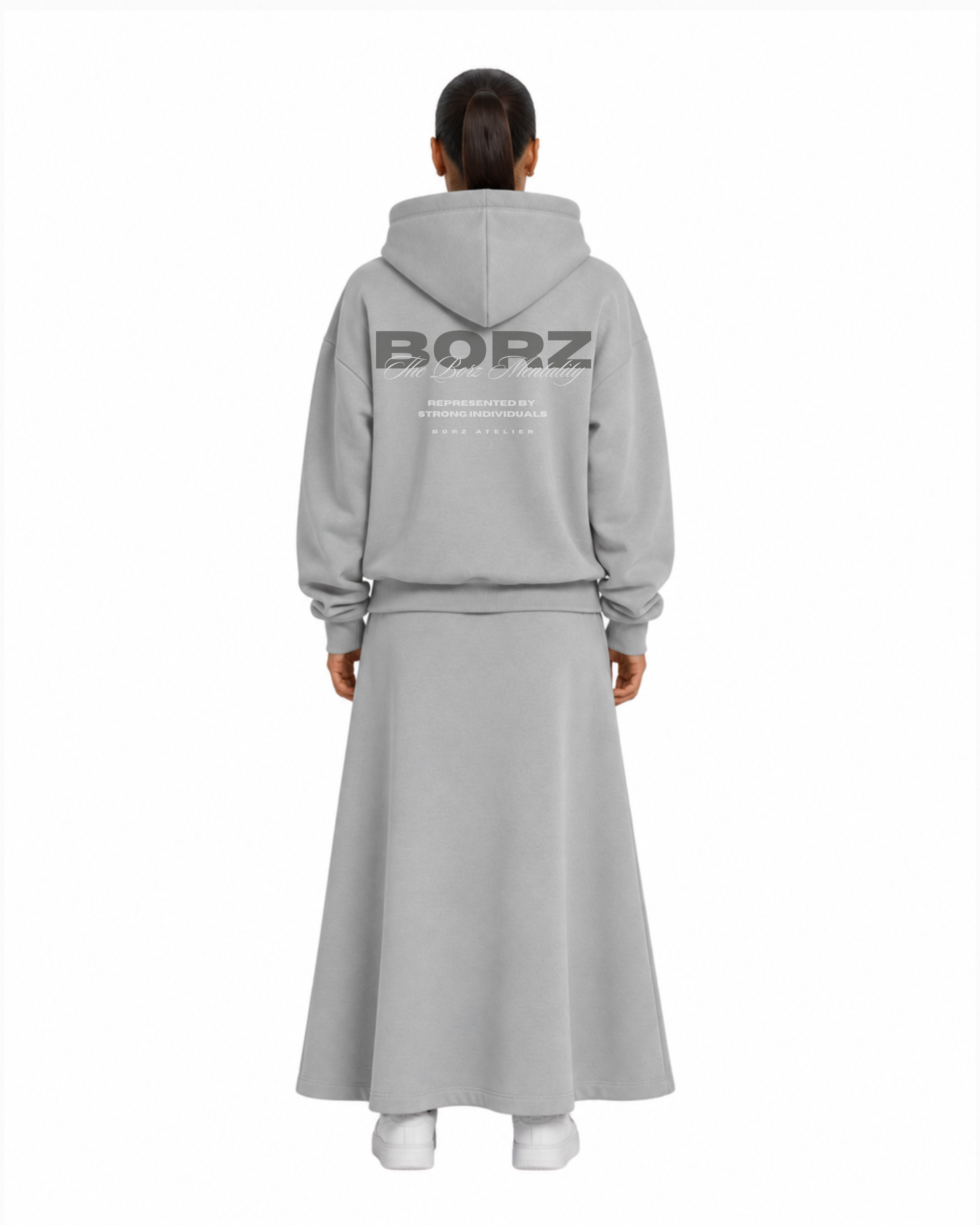 The Borz Mentality Tracksuit (skirt) - gray