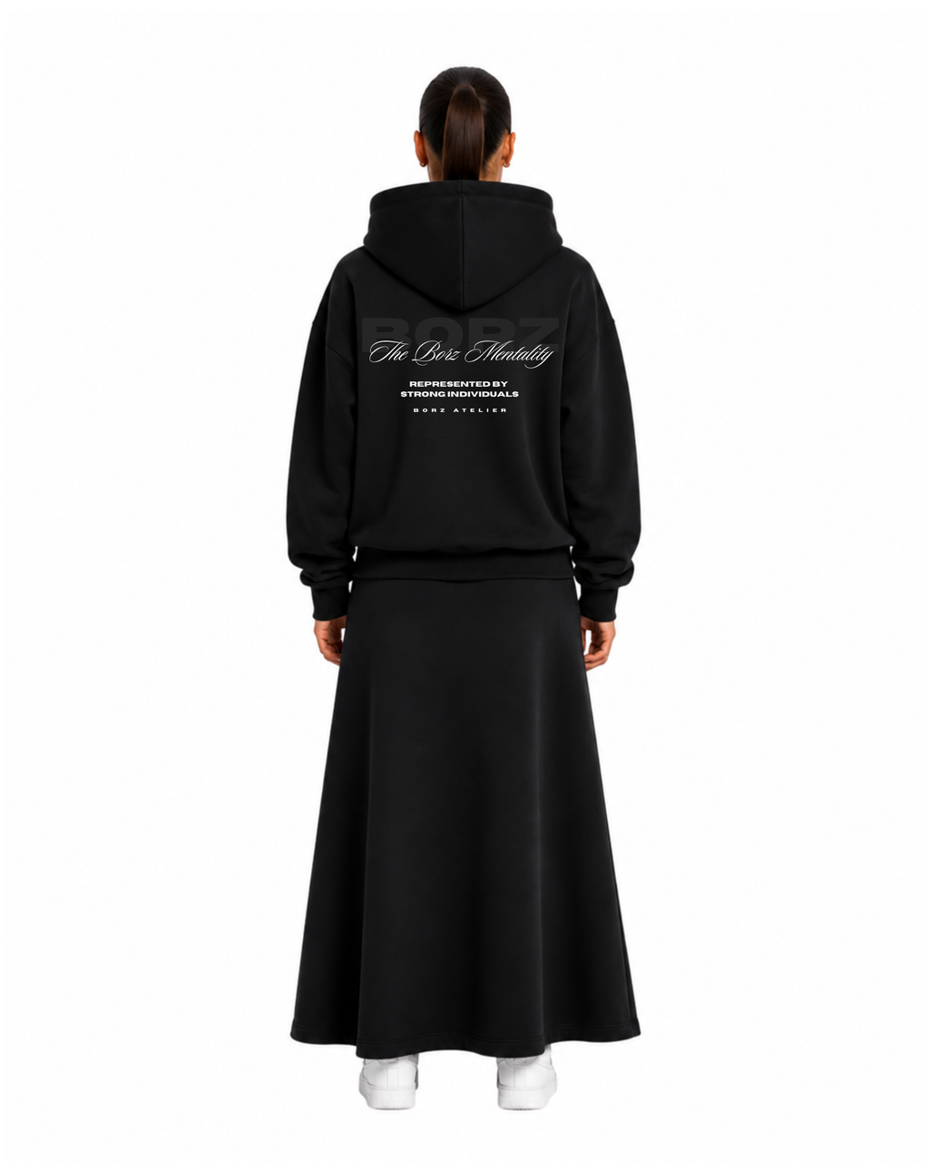 The Borz Mentality Tracksuit (skirt) - black