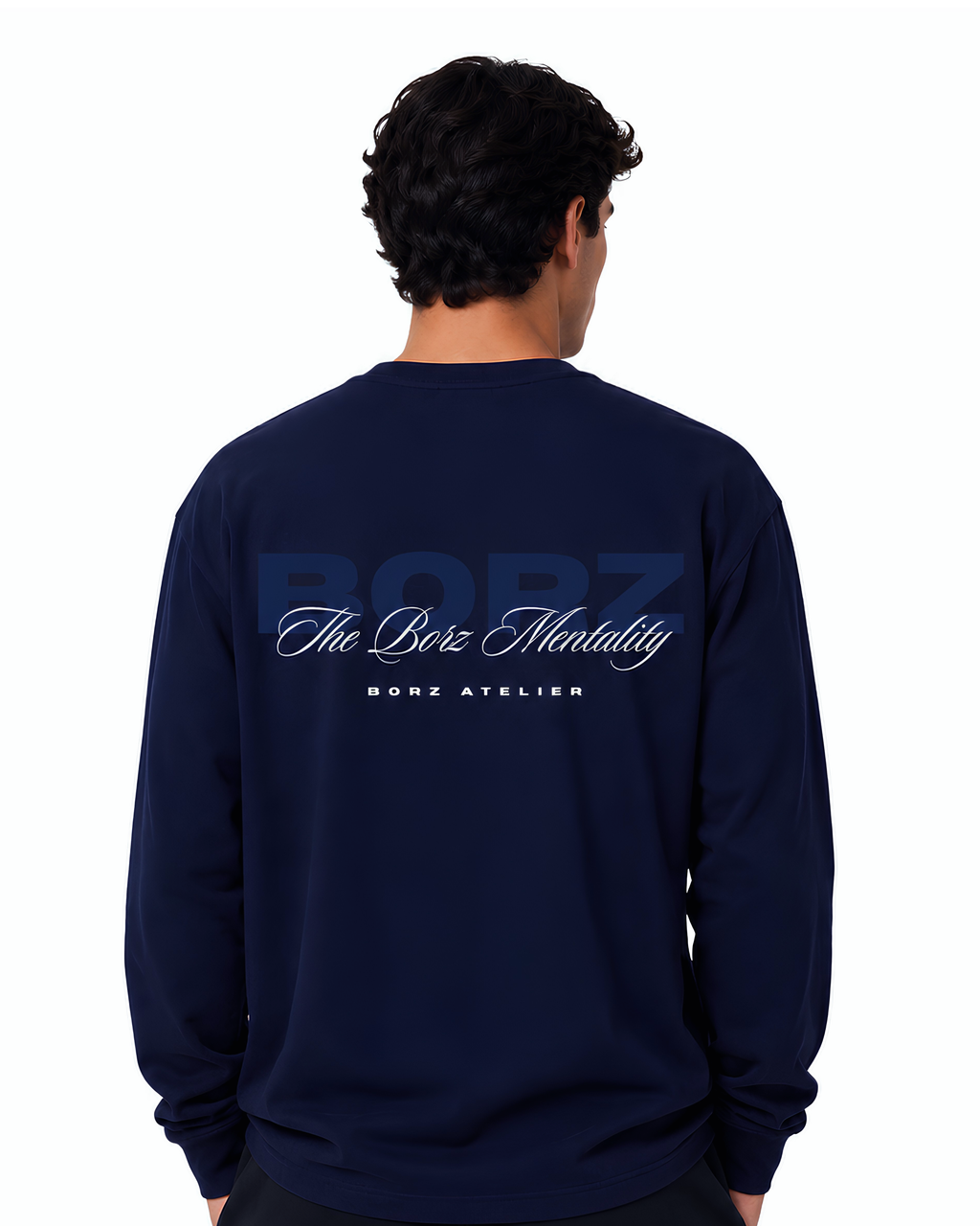 THE BORZ MENTALITY - Long Sleeve navy blue