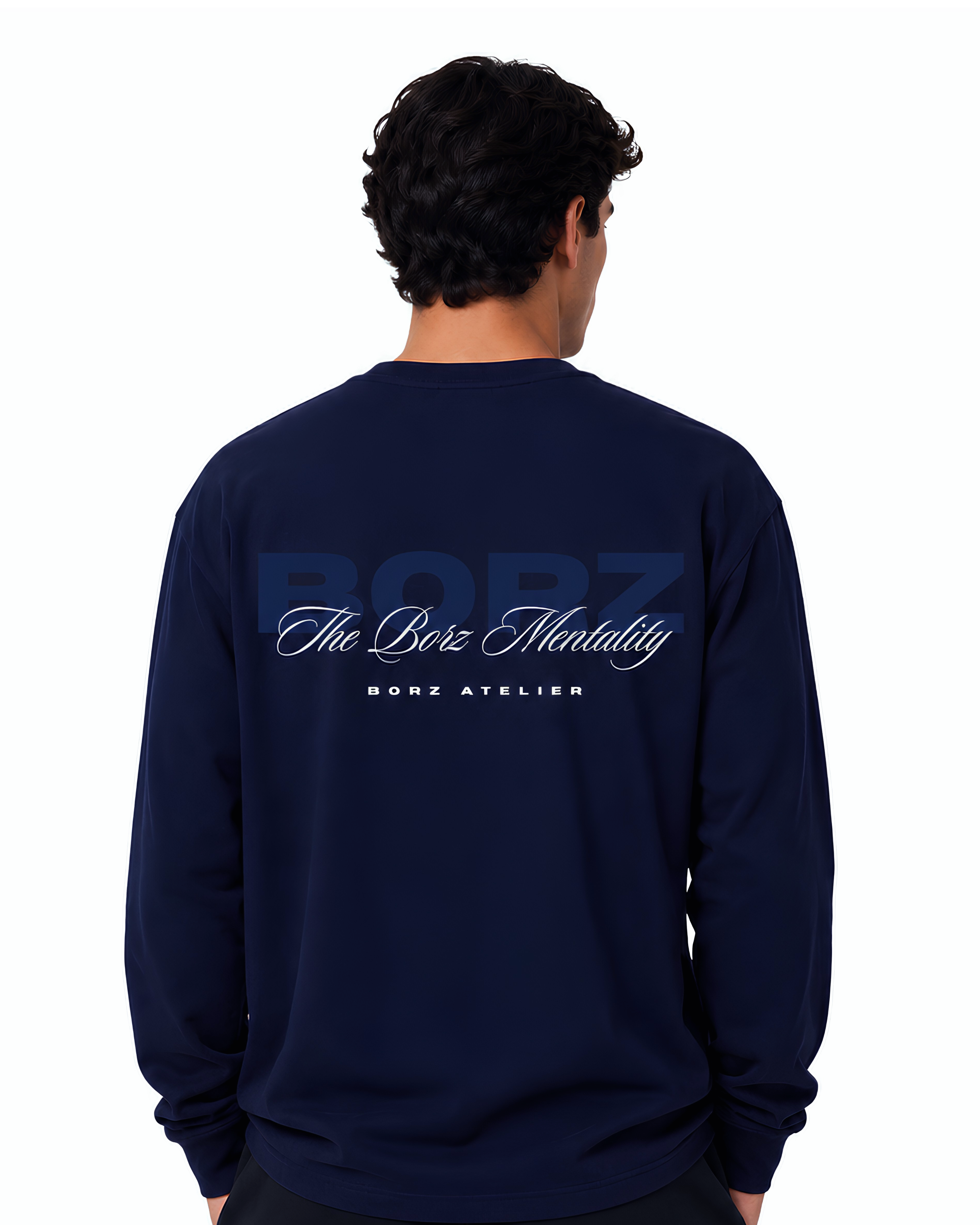 THE BORZ MENTALITY - Long Sleeve navy blue