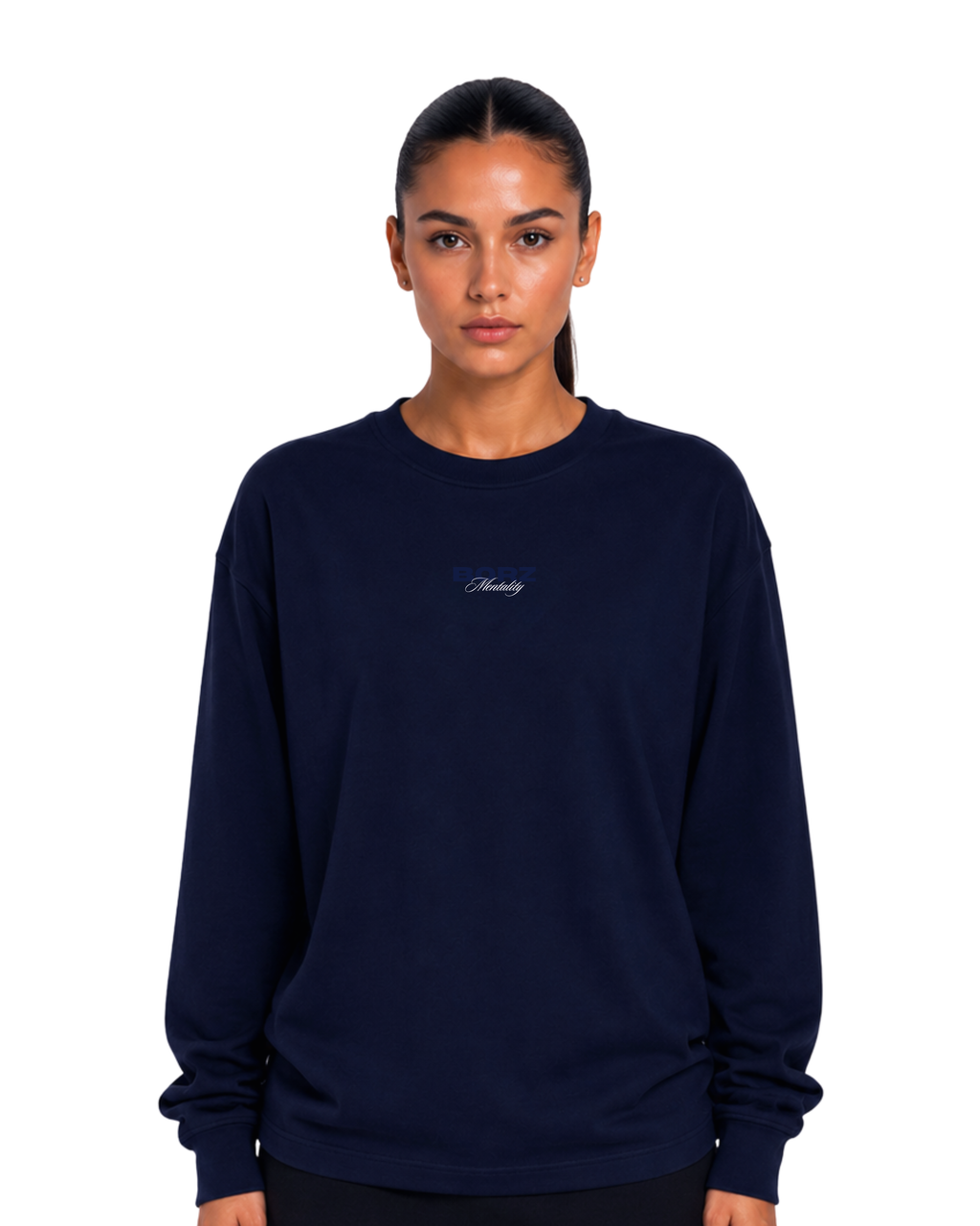 THE BORZ MENTALITY - Long Sleeve navy blue
