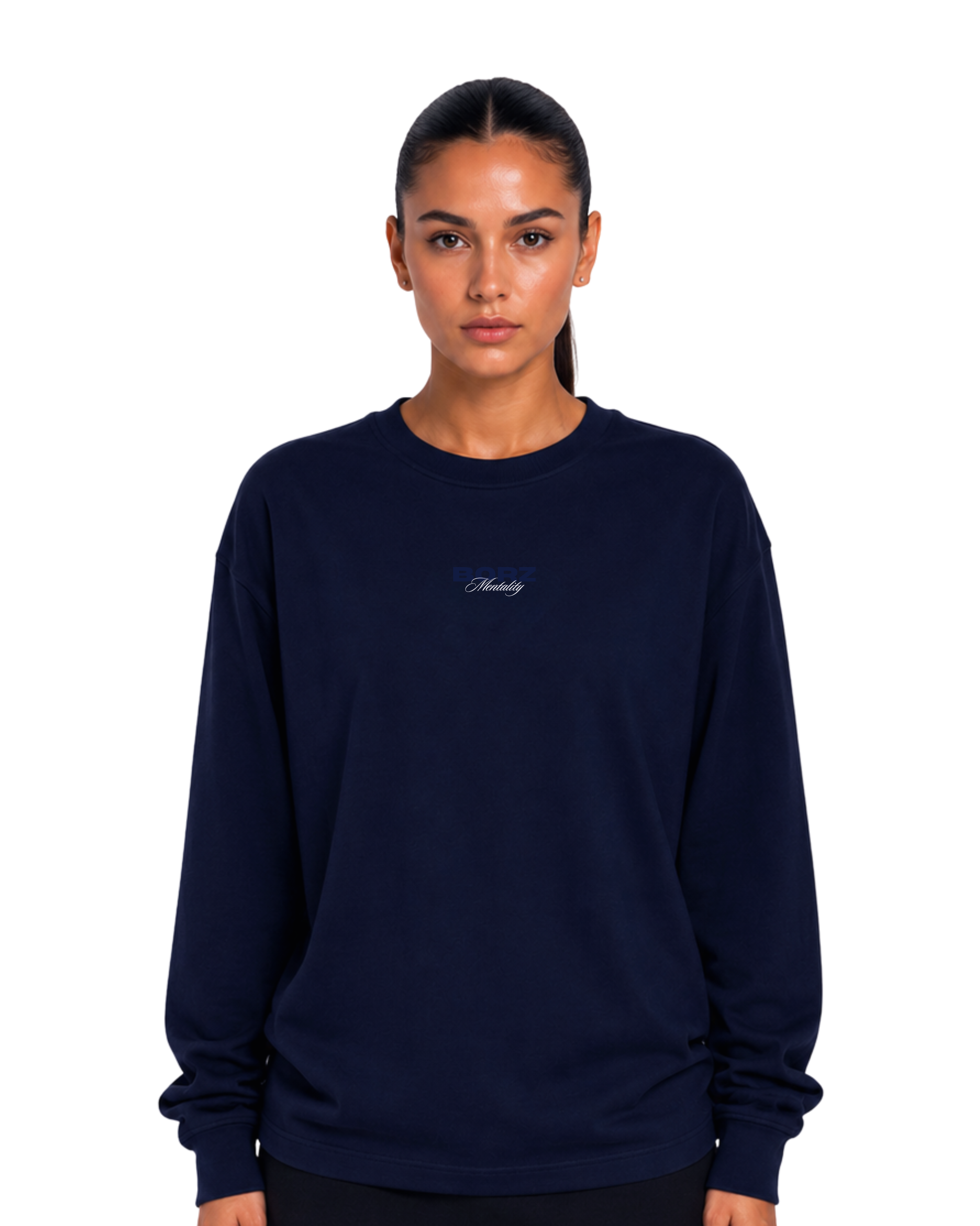 THE BORZ MENTALITY - Long Sleeve navy blue