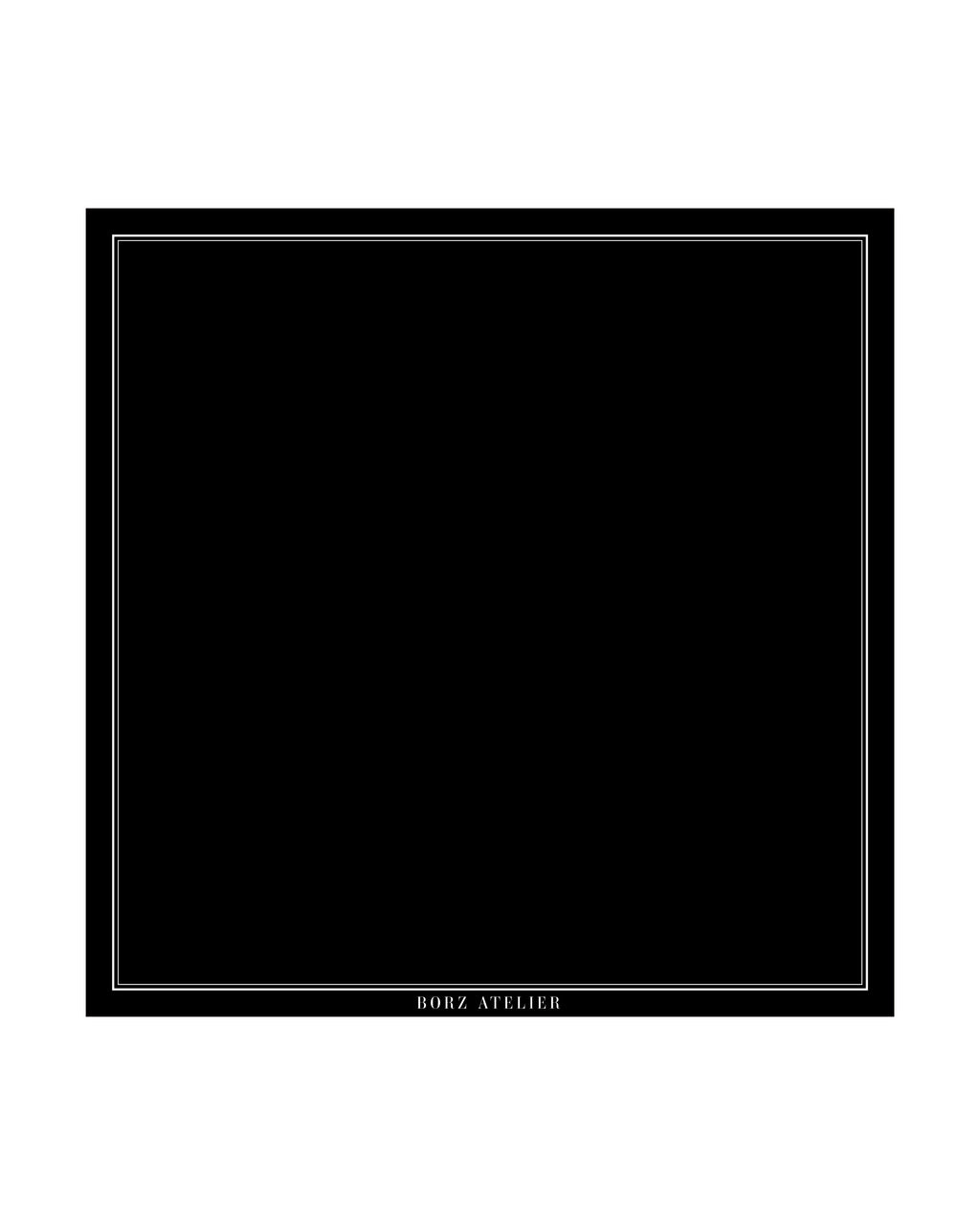 SILK SCARF black 112x112cm - hand stiched - pre-order
