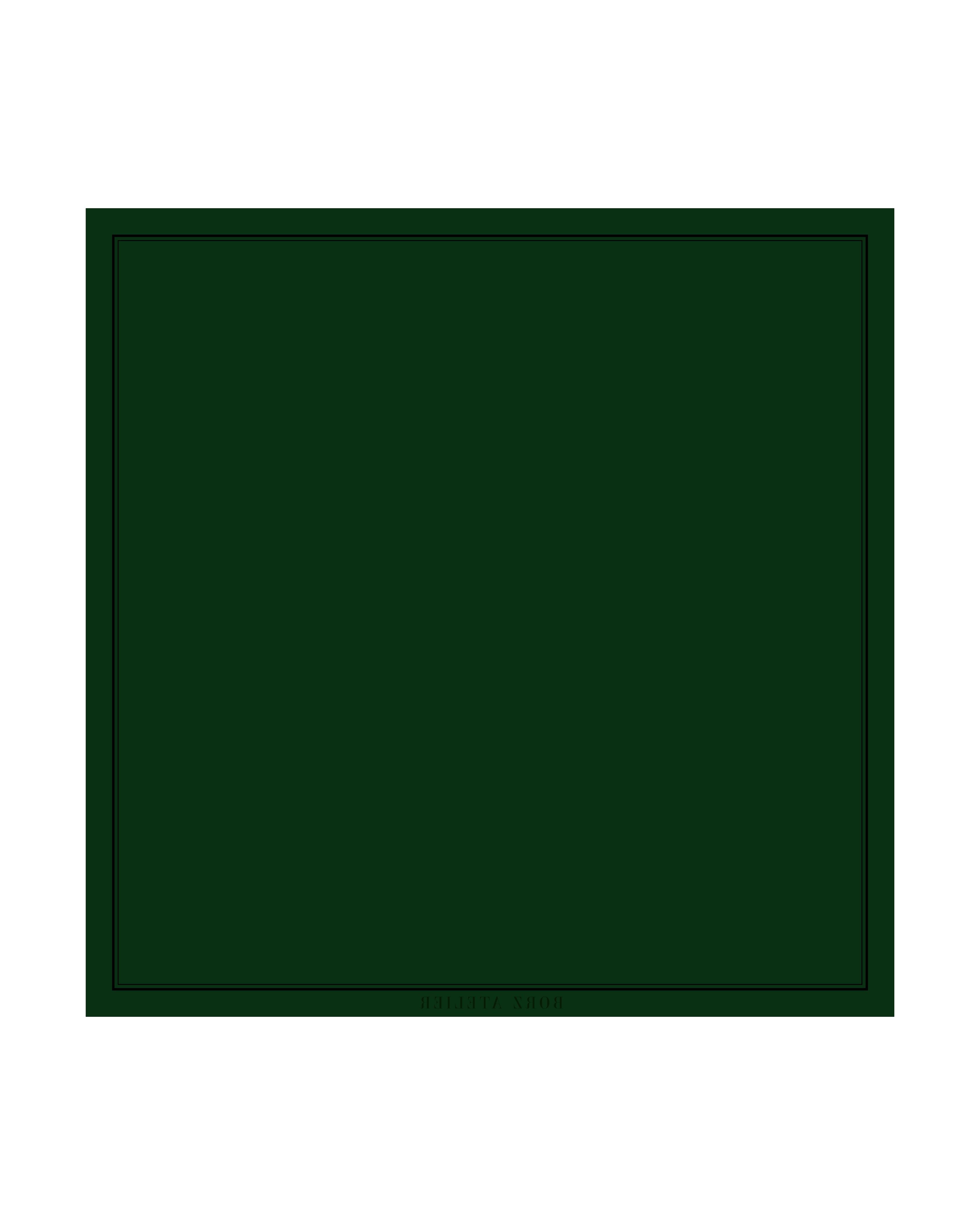 SILK SCARF green 112x112cm - hand stiched - pre-order