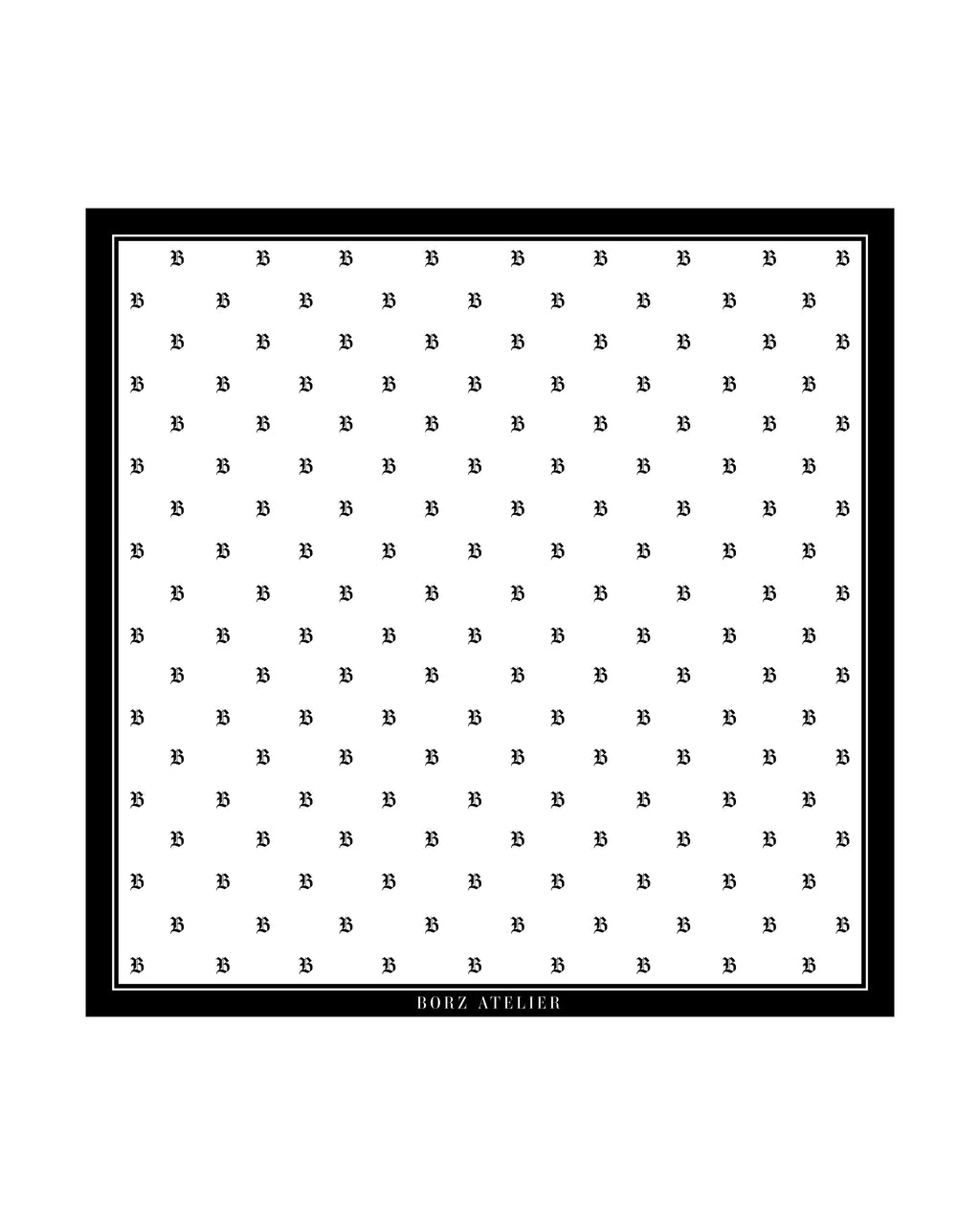 SILK SCARF white 112x112cm - hand stiched