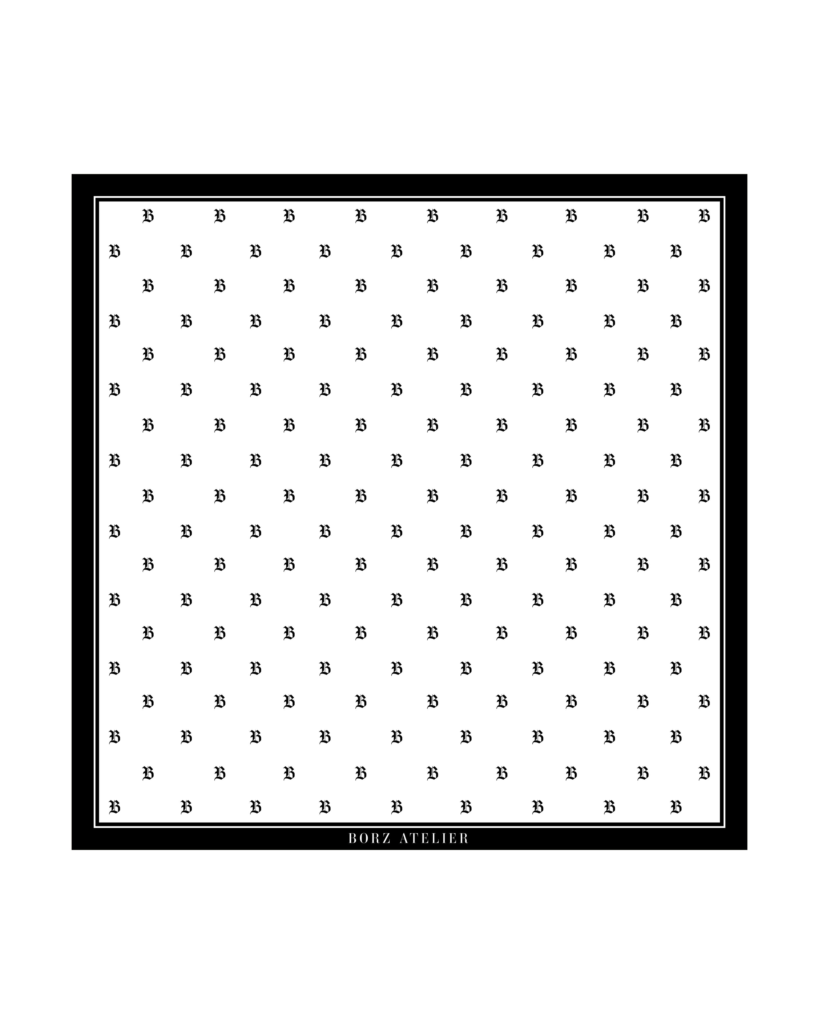 SILK SCARF white 112x112cm - hand stiched