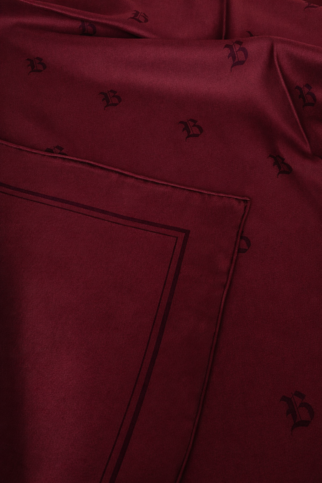 SILK SCARF red 112x112cm - hand stiched - pre-order