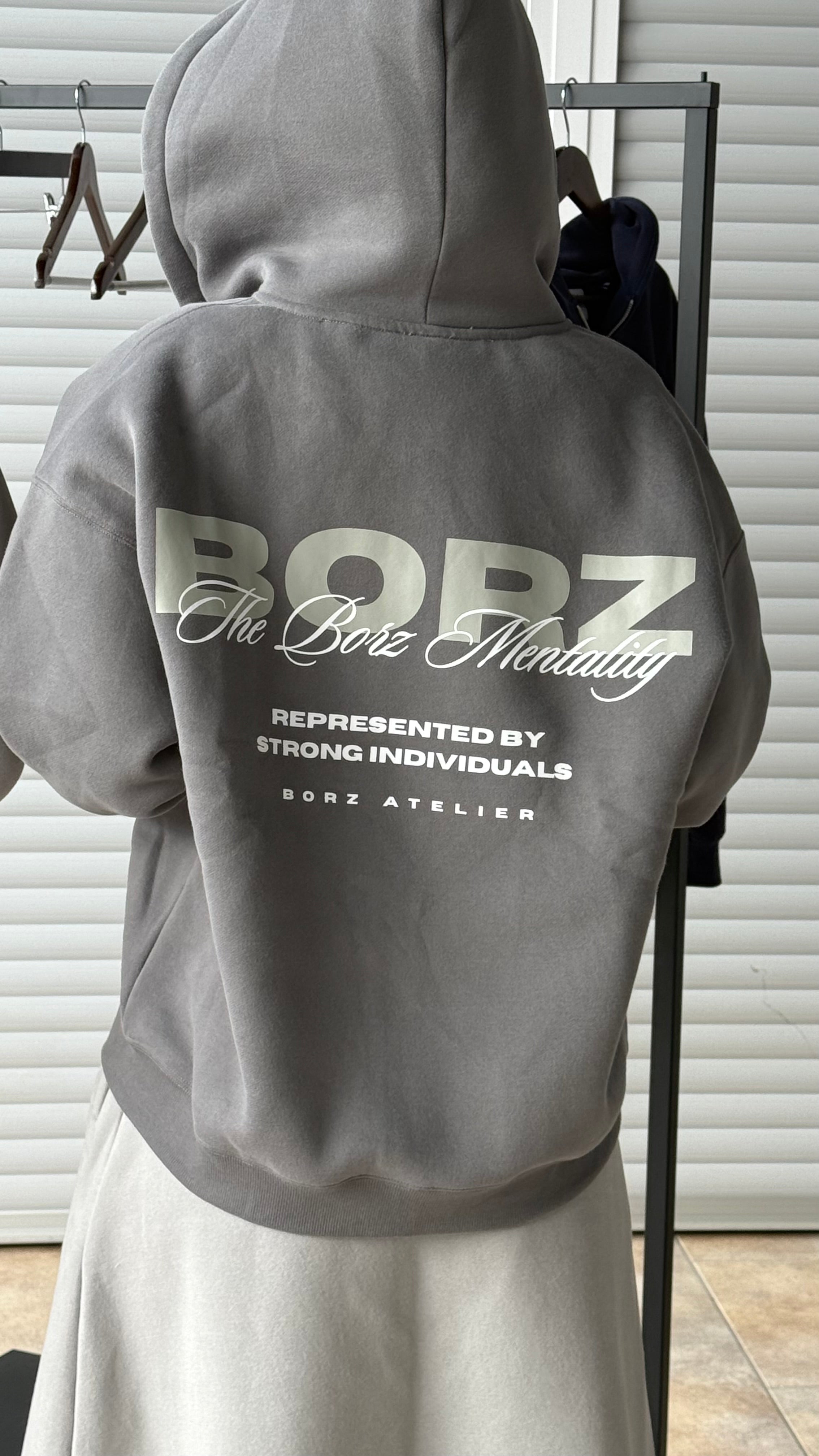 THE BORZ MENTALITY - Zipper jacket gray