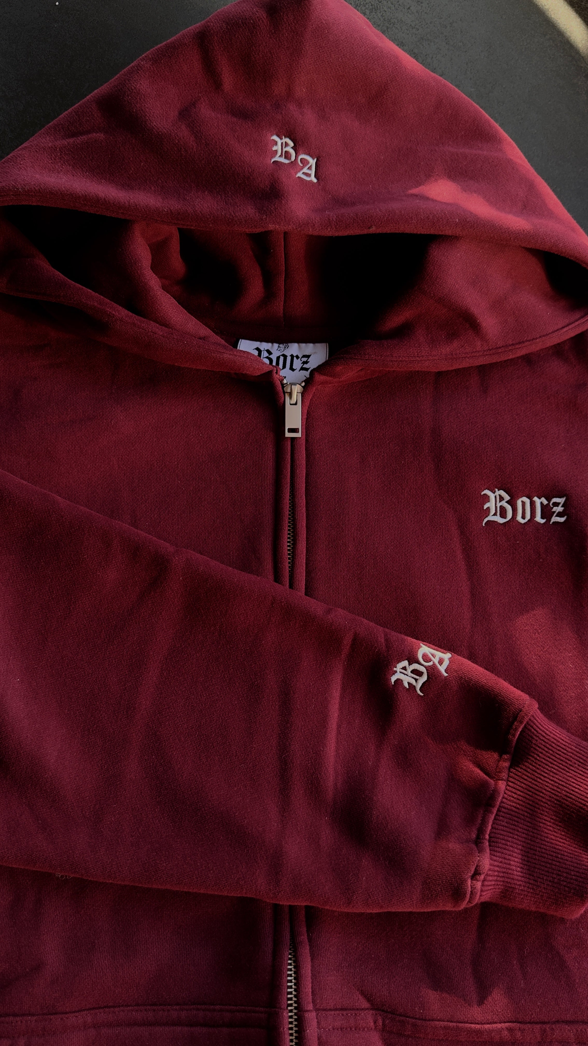 Borz Mentality Zip Jacket - deep red