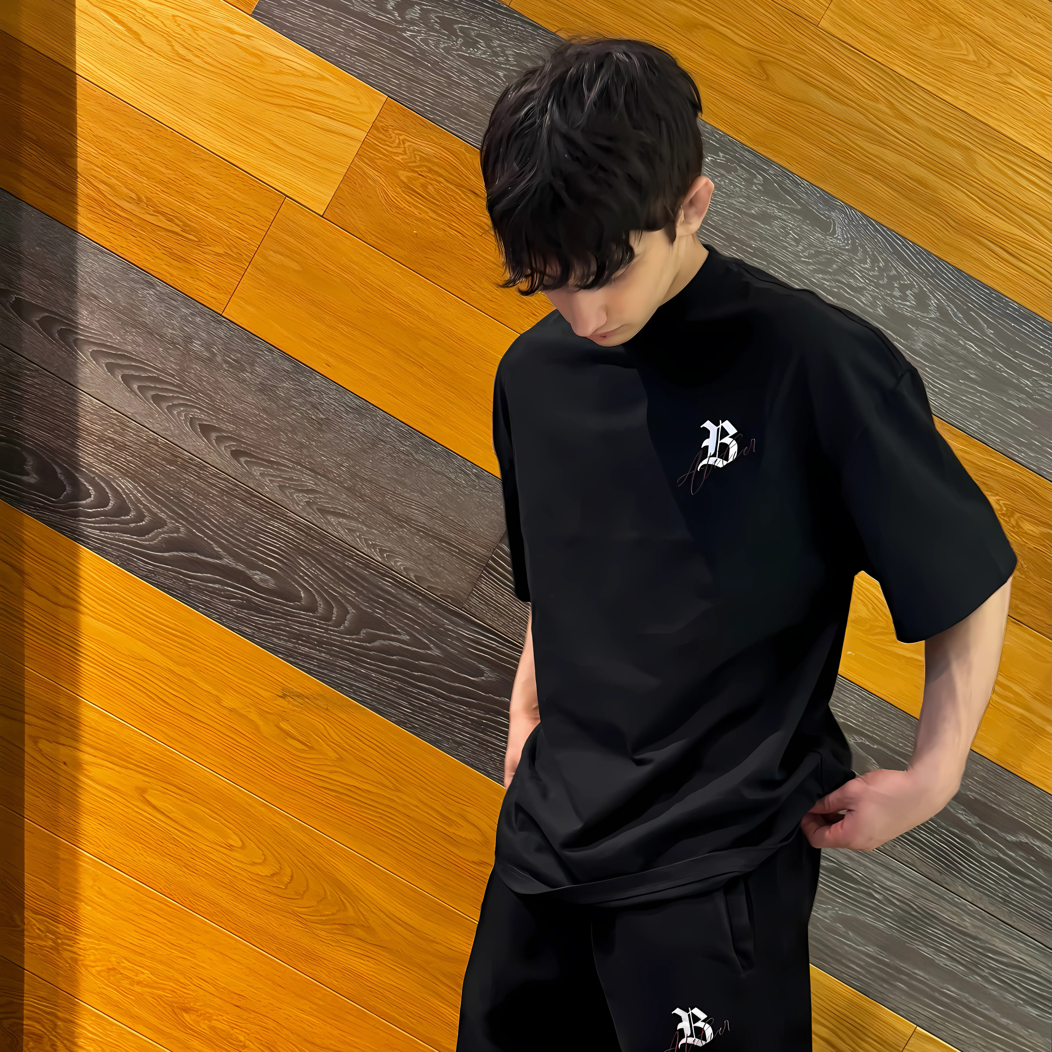 Noir Flow - black T-shirt - 305 gsm - 100% Cotton