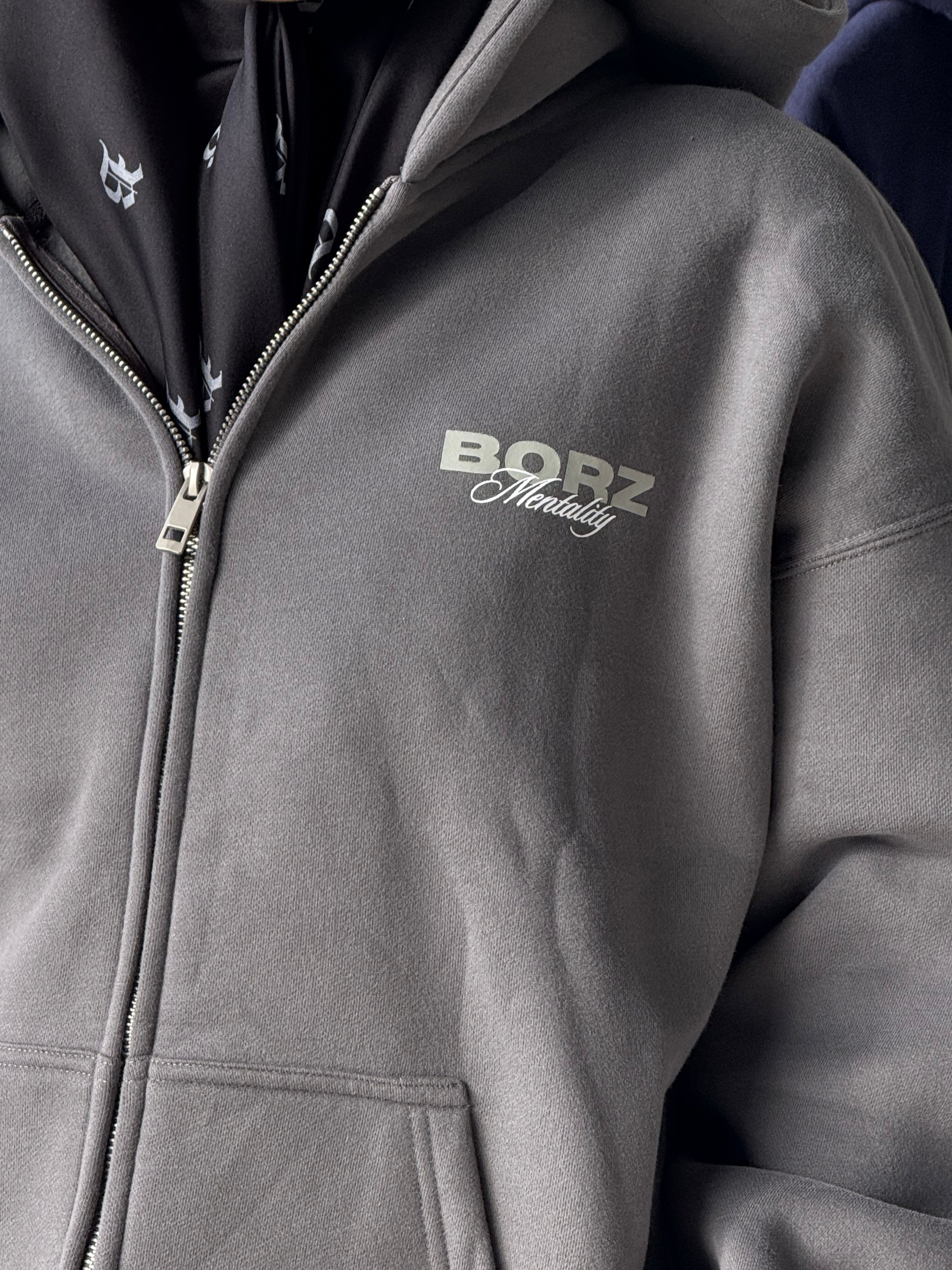 THE BORZ MENTALITY - Zipper jacket gray