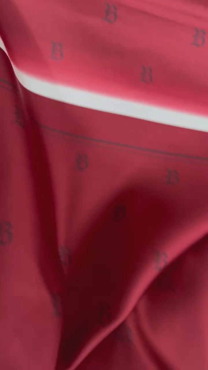 SILK SCARF red 112x112cm - hand stiched - pre-order